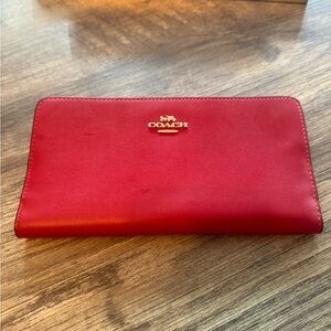Coach Red Leather Wallet